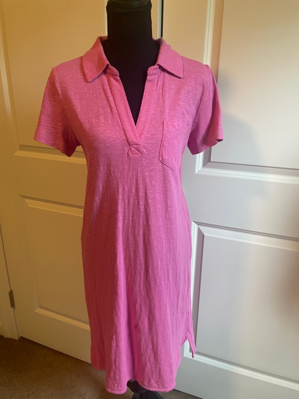 Talbots Pink Short Sleeve Cotton Polo Dress Size Small